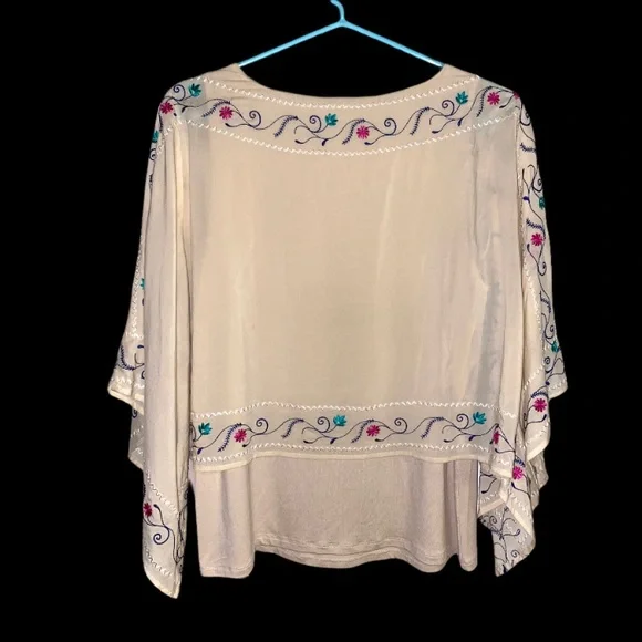 Chicos Gorgeous embroidered boho layered top Sm O - Picture 14 of 15